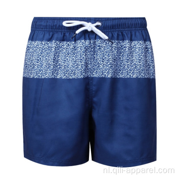 Geborduurde strandshorts van 100% polyester